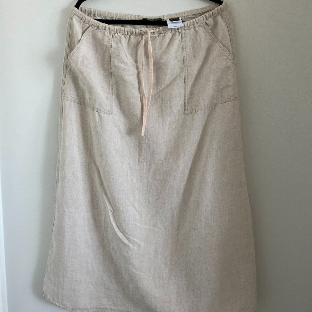 Eddie Bauer Linen Cream Maxi Skirt